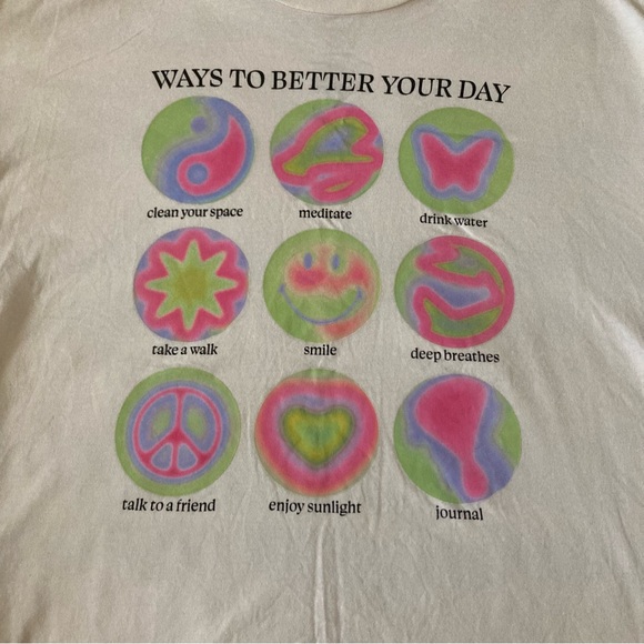 Better Your Day Recycled Bland Graphic Tee in Washed White | New No Tags | XS/S - Picture 8 of 10